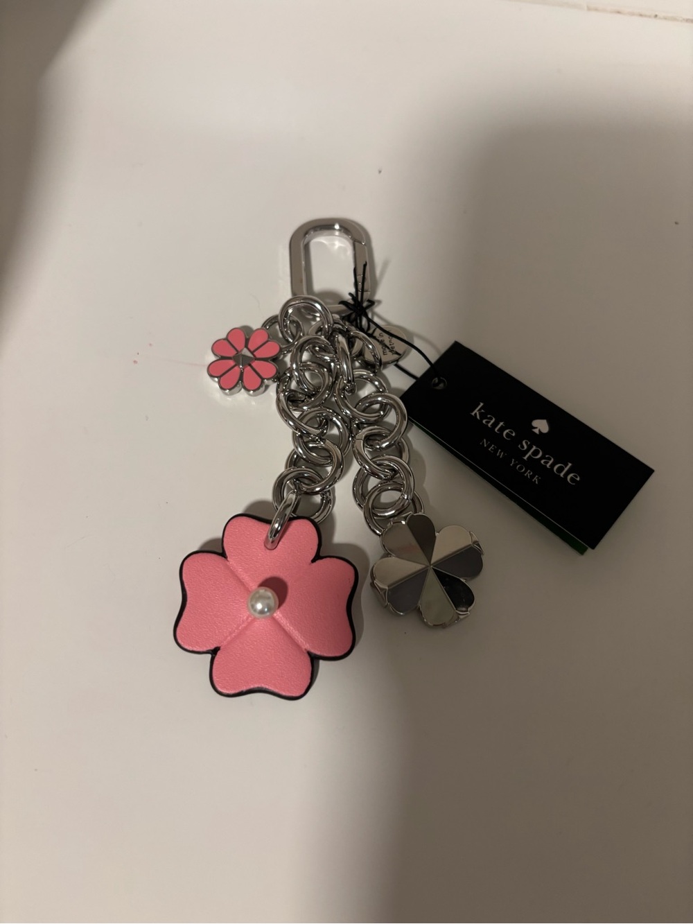 kate spade Pink Flower Charm Key & Card Holder Charm